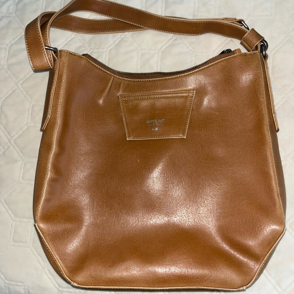 Matt and Nat genuine leather shoulder bag caramel color